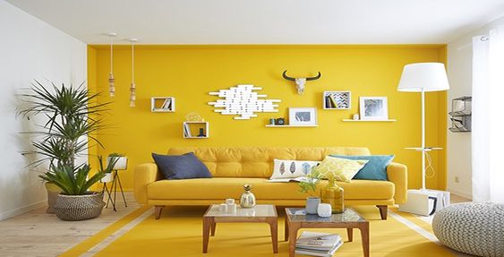 Thiết kế nội thất với tông màu vàng