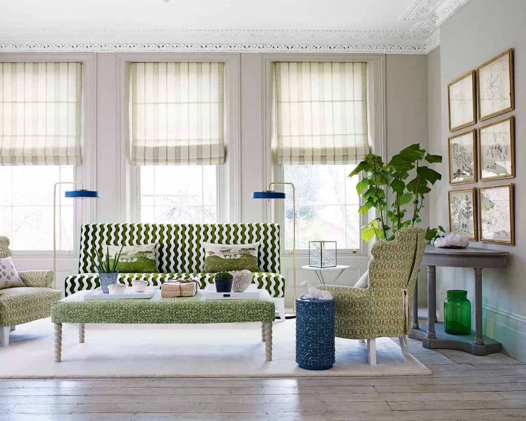 thiết kế phòng khách xanh từ cây xanh